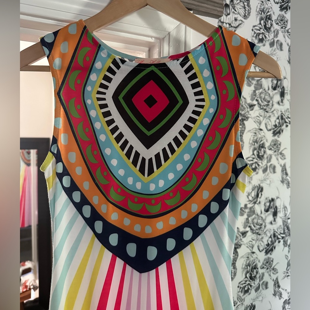 Mara Hoffman Colorful Geometric Pattern Maxi Dress